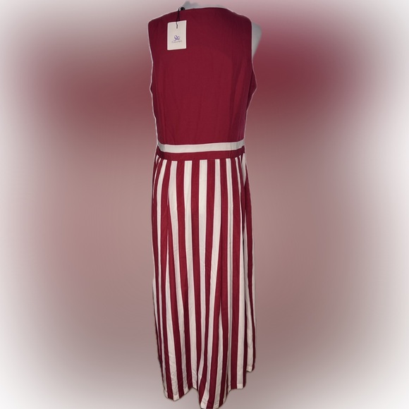 Plains & Prints Maxi Dress in Red/White Stripes Sleeveless Sz 6, NWT - Picture 5 of 8